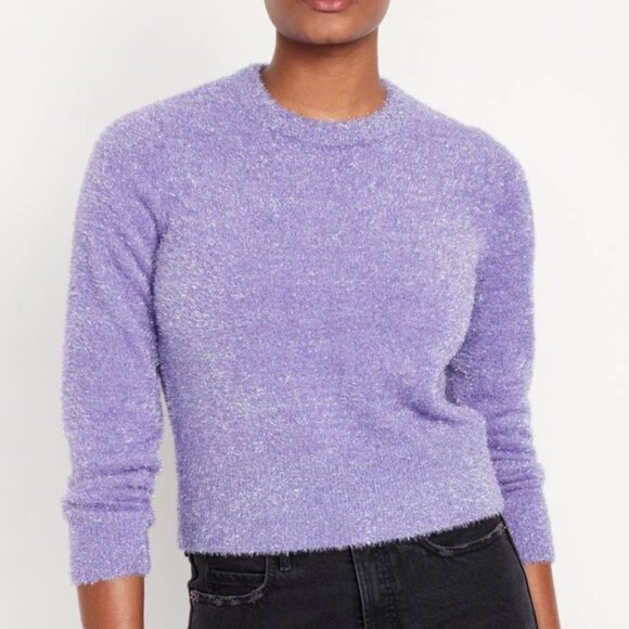 Eyelash Shine Sparkle Modern Girly Chic Glam Hipster Hippie Artsy Sweater Top - Picture 1 of 4